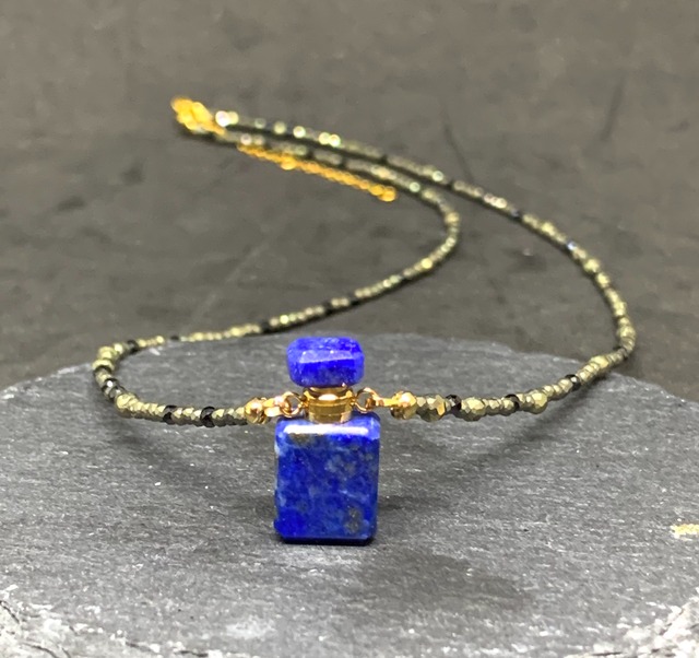 【新作】ラピスラズリ ミニパフュームボトル ペンダント