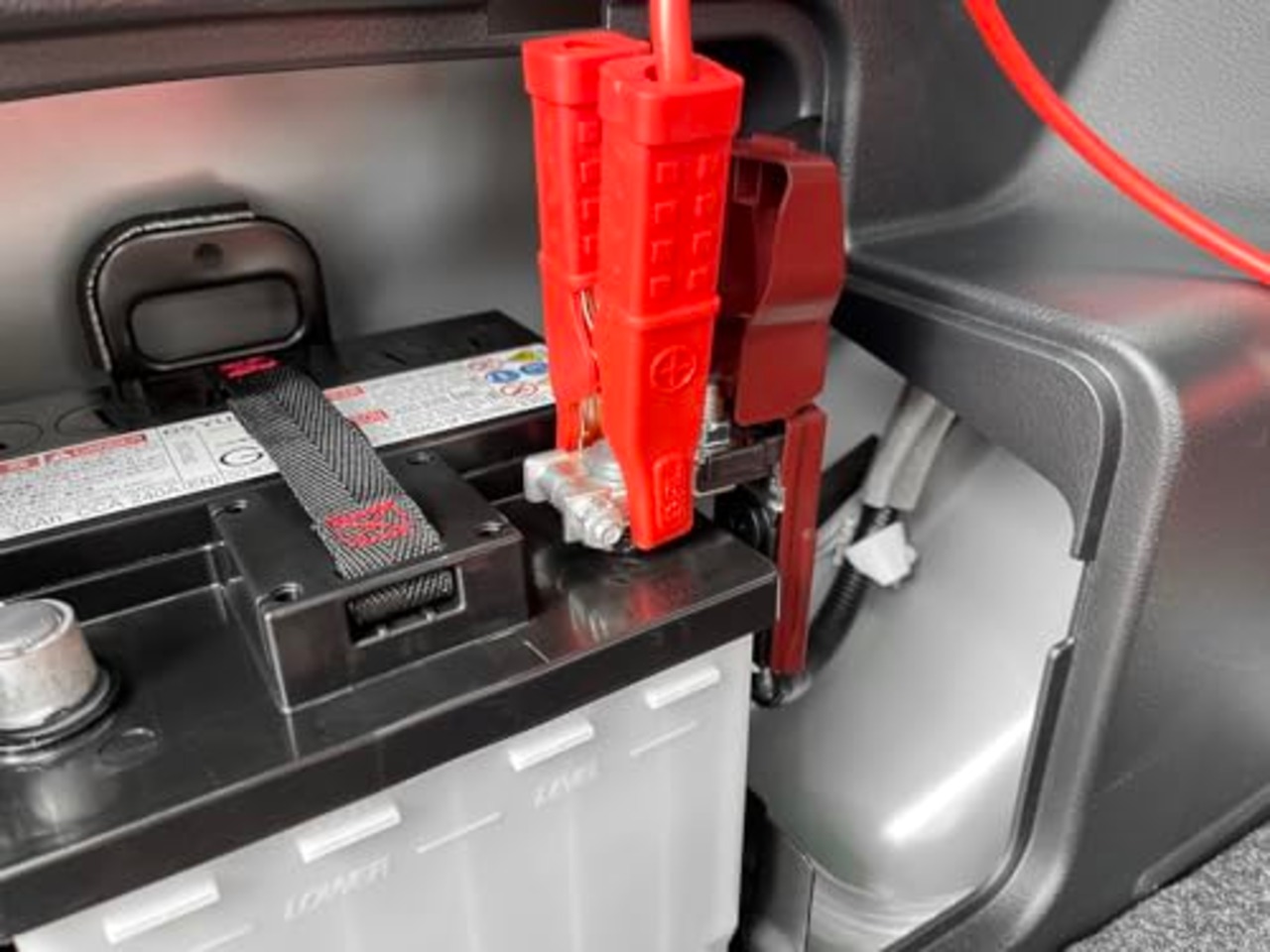 BAL(大橋産業) ブースターケーブル DC12V DC24V 120A 5m 軽自動車 普通乗用車 SUV トラクター 2t 4tトラック HV ハイブリット車 救援端子 細型絶縁フルカバークリップ 取り付け手順タグ 品番:1684