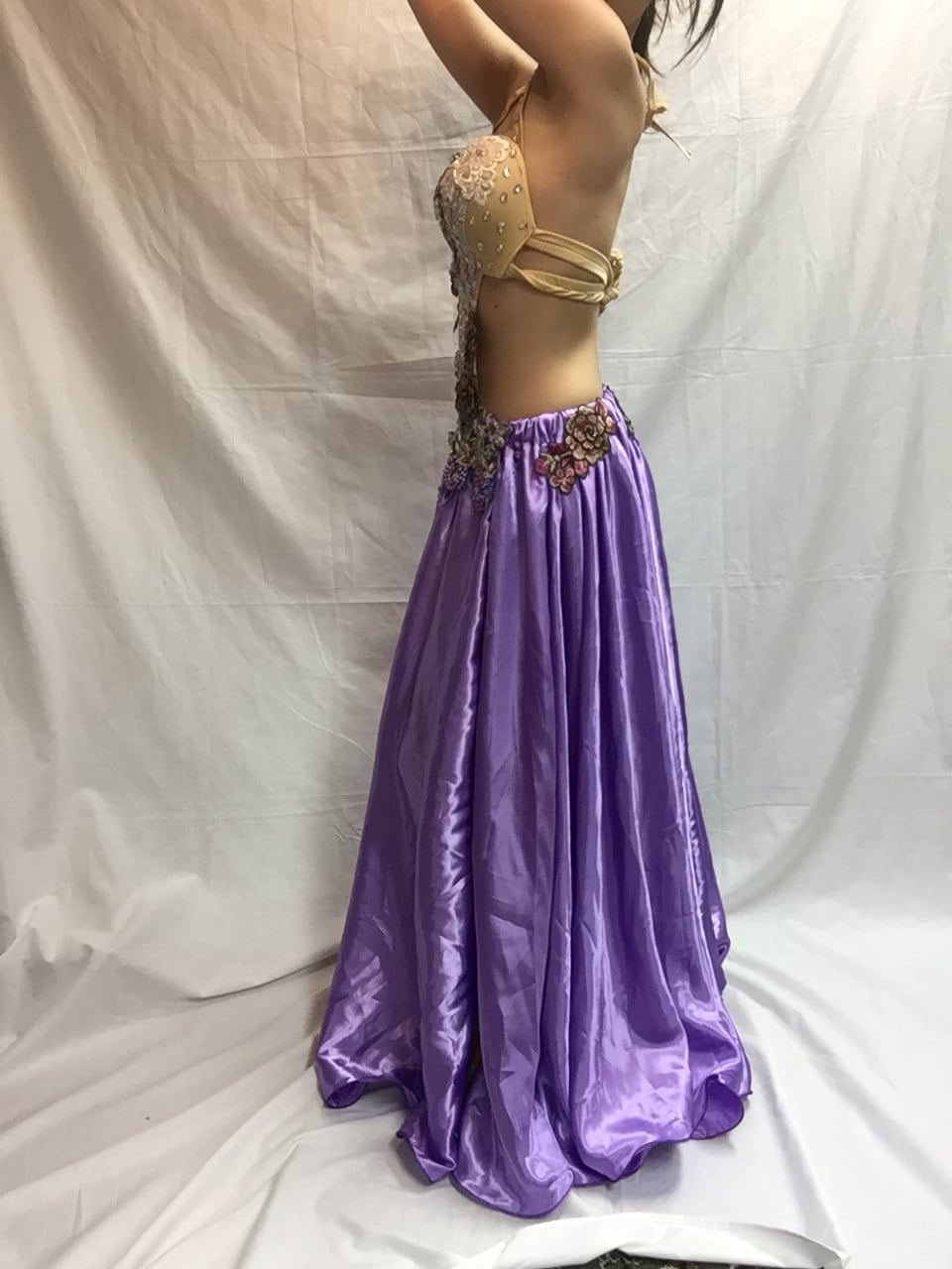 【美品】エジプト製 ベリーダンス 衣装 紫