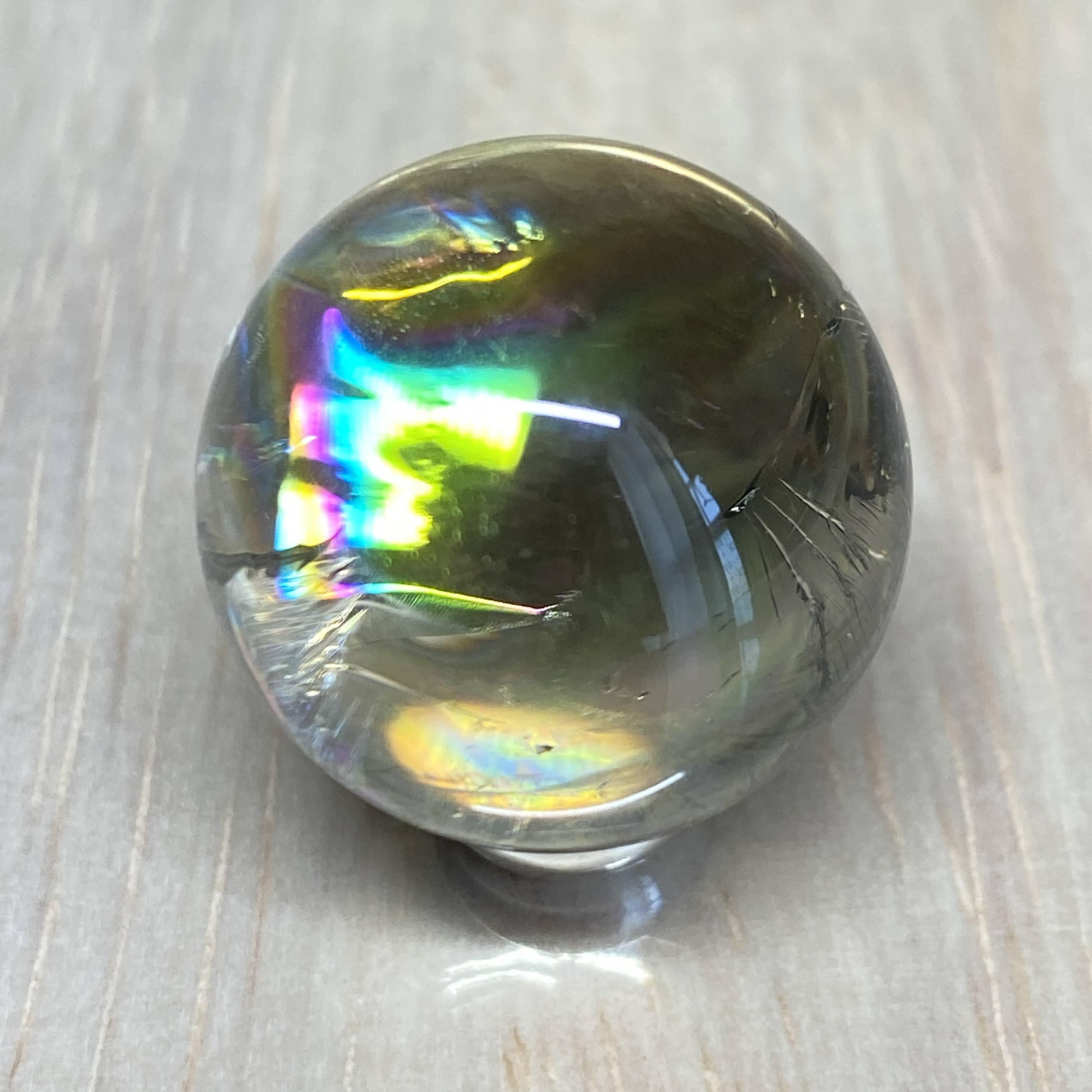 天然石✨️スモーキークォーツ　スフィア✨️爆虹キラキラ　台座付き 219-7☆3A高品質スモーキーアイリス【スフィア】天然石インテリア風水
