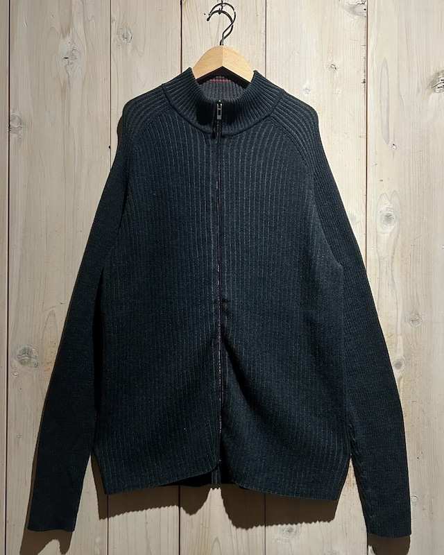 【a.k.a.C.a.k.a vintage】“DKNY JEANS” Stripe Design Vintage Zip Up Knit Jacket