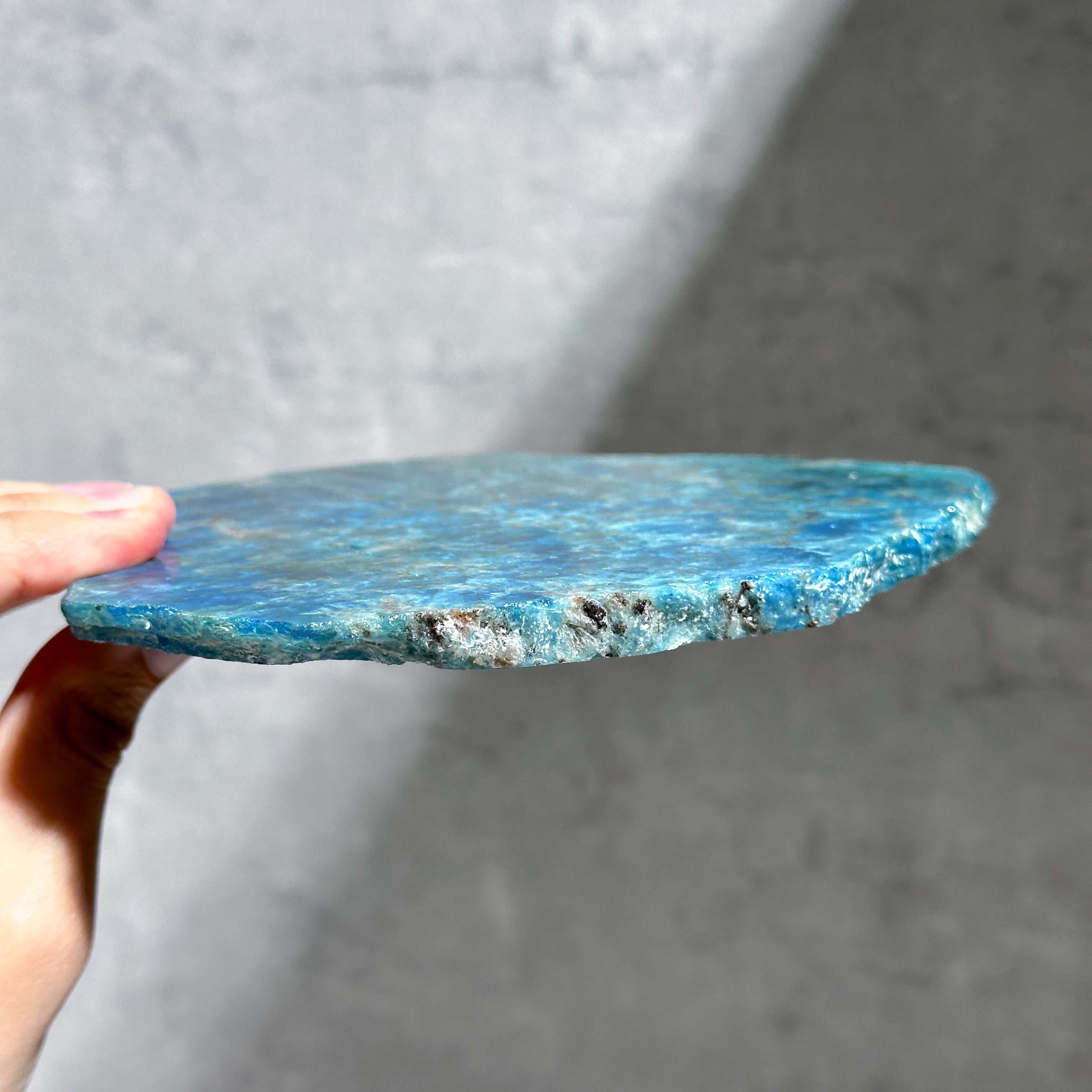 台座付き◎ブルーアパタイト スライス 01◇ Blue Apatite ◇ 天然石