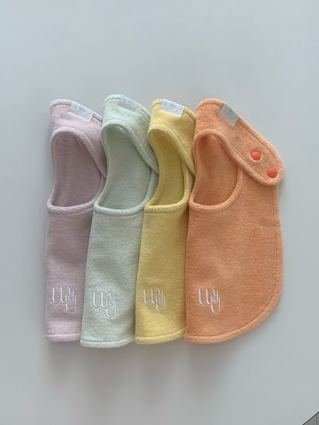 即納【2枚セット】Would.U 「cloud terry bibs」(coralorange+cloudmint)