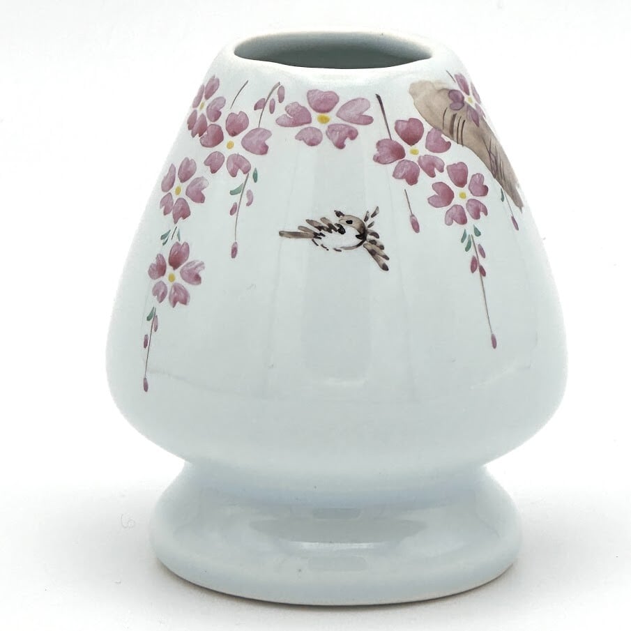 【茶筅直し】京絵付け・桜雀(さくらすずめ)|春の香りを添える手描きの茶道具|清水焼伝統工芸士の手描き作品
