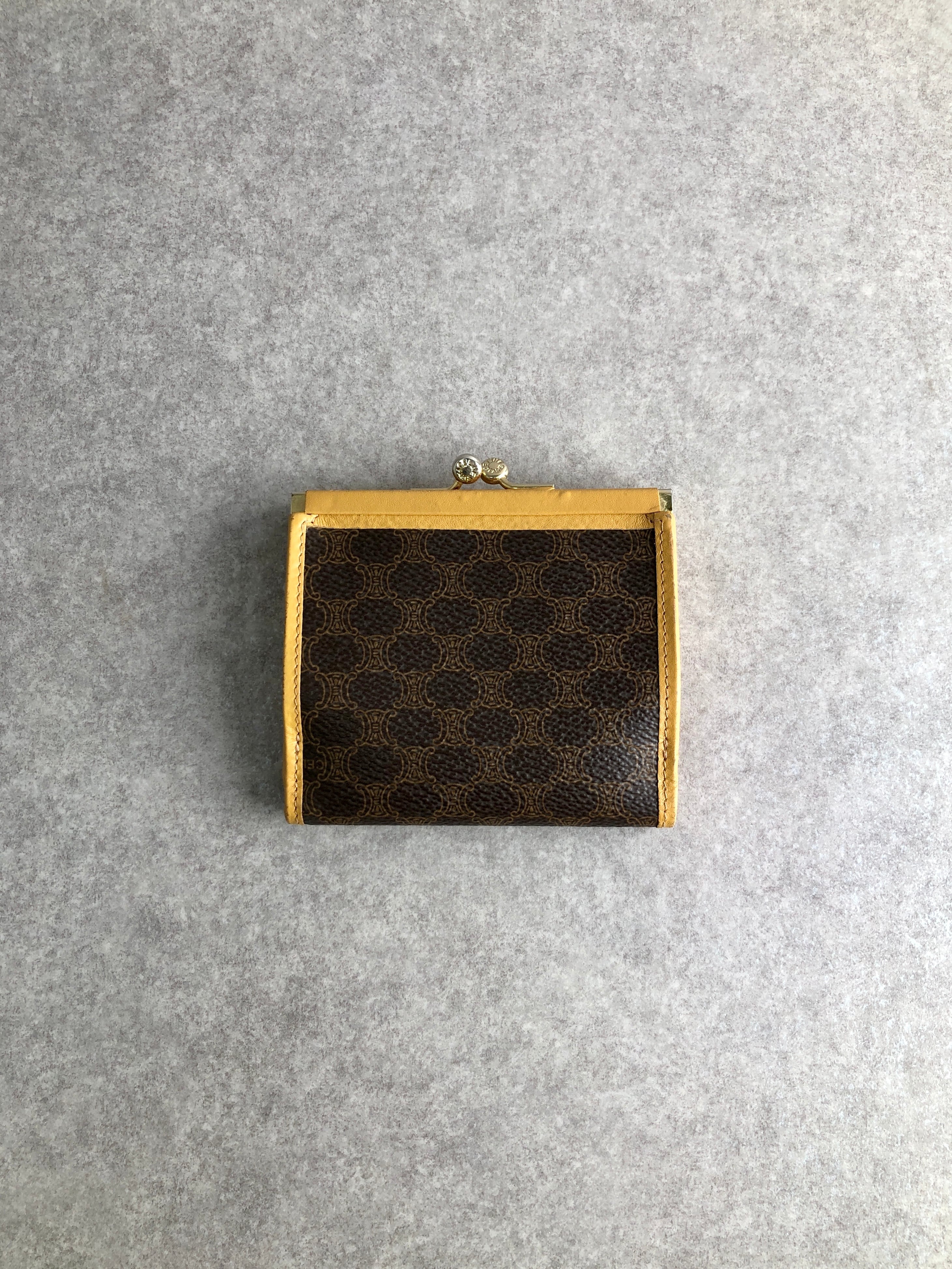 CELINE セリーヌ マカダム 財布 ブラウン ブラゾン型押し PVC レザー 2