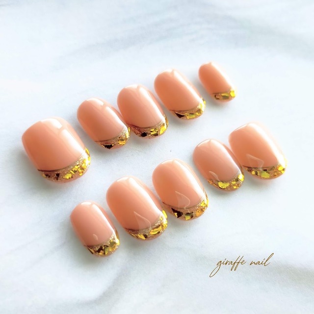 110 ネイルチップ フレンチネイル ガラスフレンチ オフィスネイル シンプルネイル ゴールドネイル Giraffe Nail ネイルチップ 110 ネイルチップ フレンチネイル ガラスフレンチ オフィスネイル シンプルネイル ゴールドネイル Giraffe Nail ネイルチップ