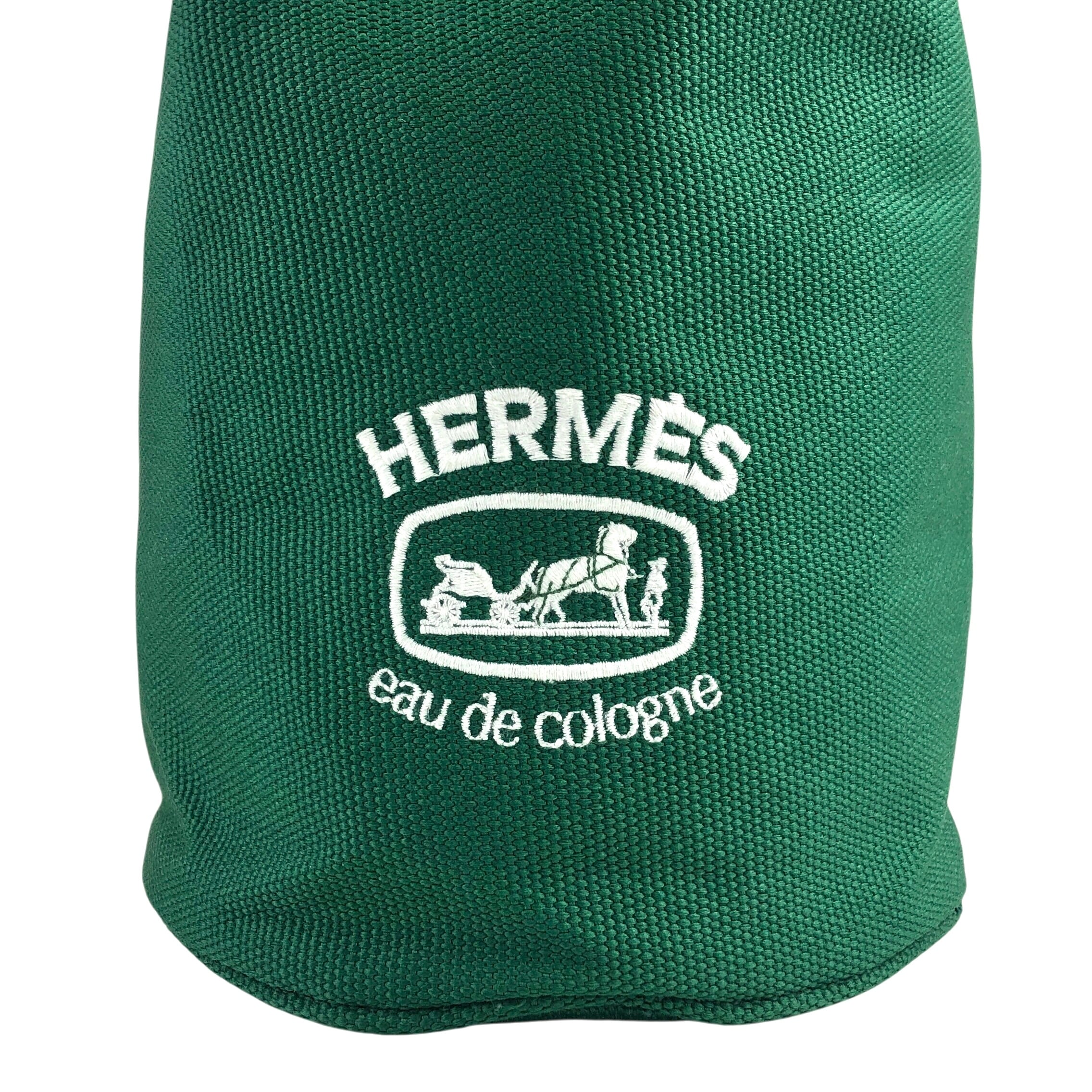 HERMES エルメス ショルダーバッグ グリーン キャンバス 巾着 vintage