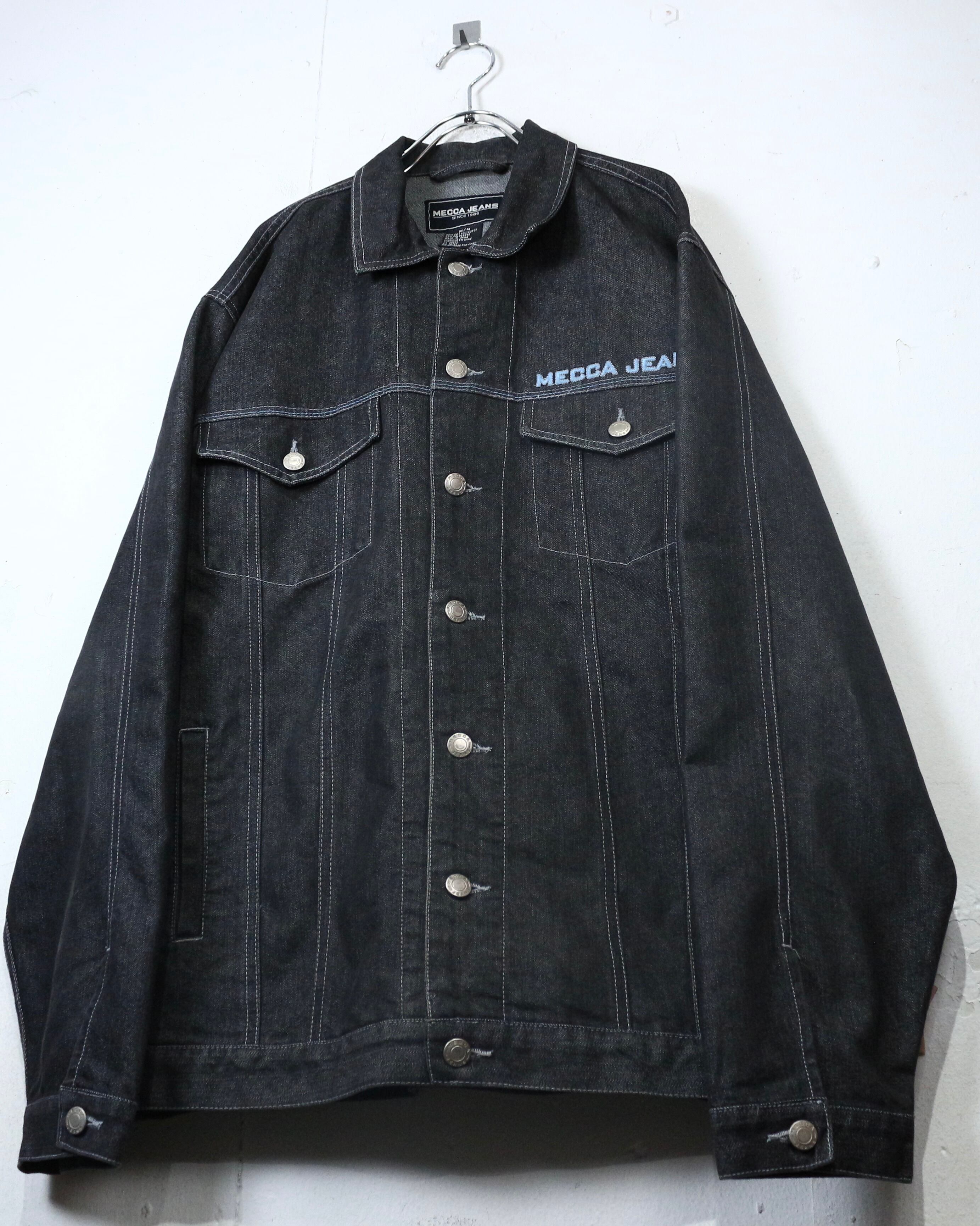 Caka act2】“MECCA JEANS” Logo Embroidery Oversized Denim Jacket