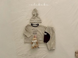【valu bebe】格子チェックベアT brown check 60〜90cm【240201va】