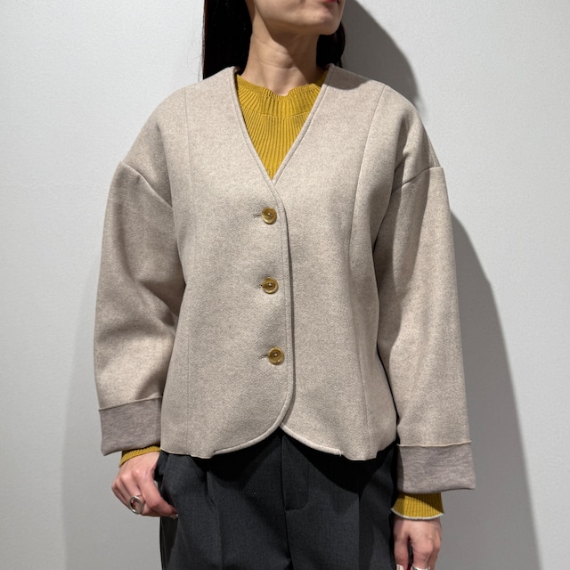 【限定店舗】ジャージノーカラーワイドジャケット