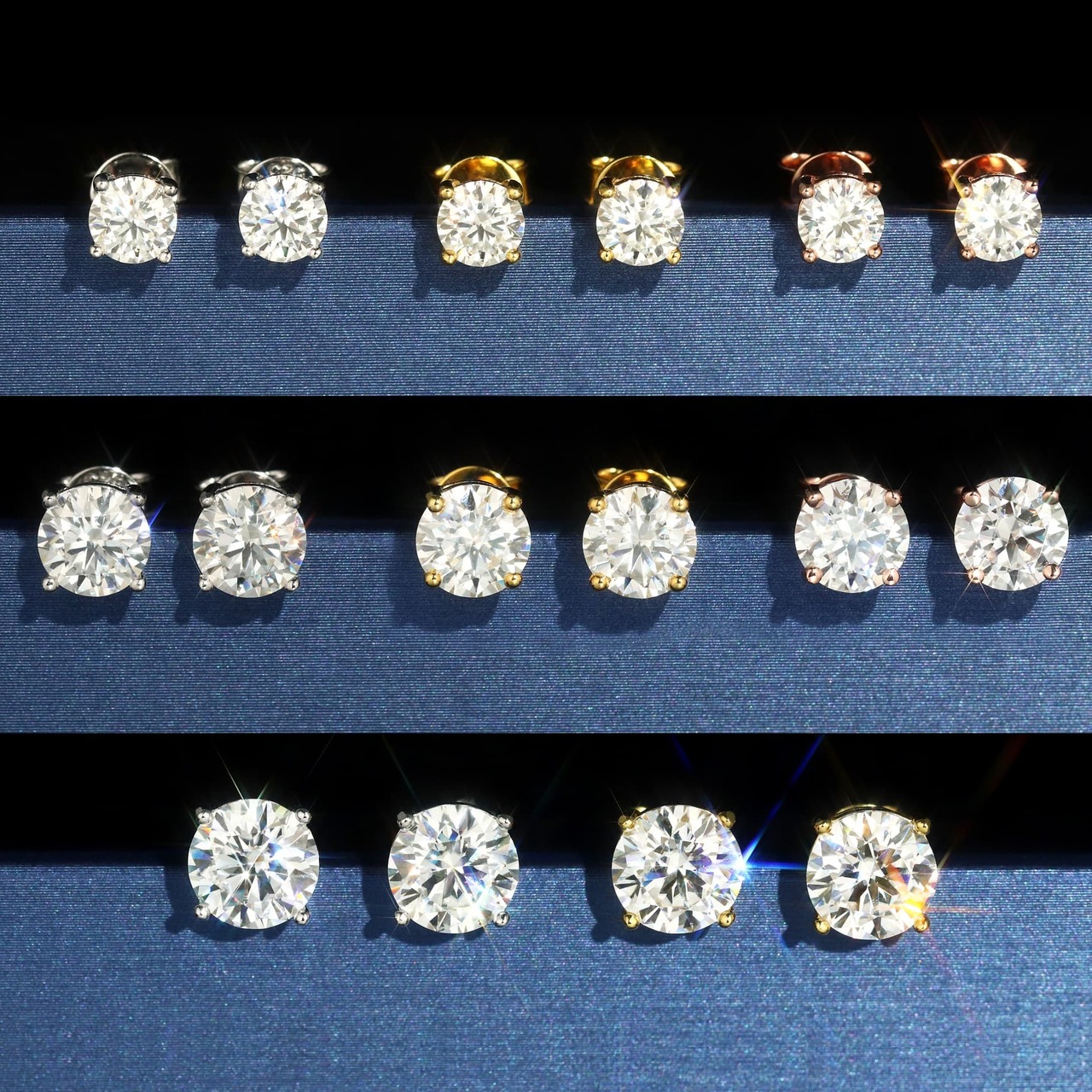 SOLEANCE Moissanite Stud Pierce 5mm / Moissanite / Silver925