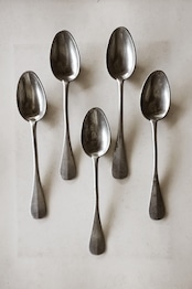 19世紀 フランス エタン 灰色葡萄とカフェスプーン アンティーク