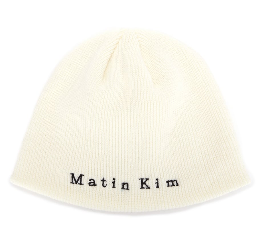 Matin Kim アイボリーニット帽　白色　(2色展開) 購入正規品 Matin Kim アイボリーニット帽 白 （2色展開） マーティン