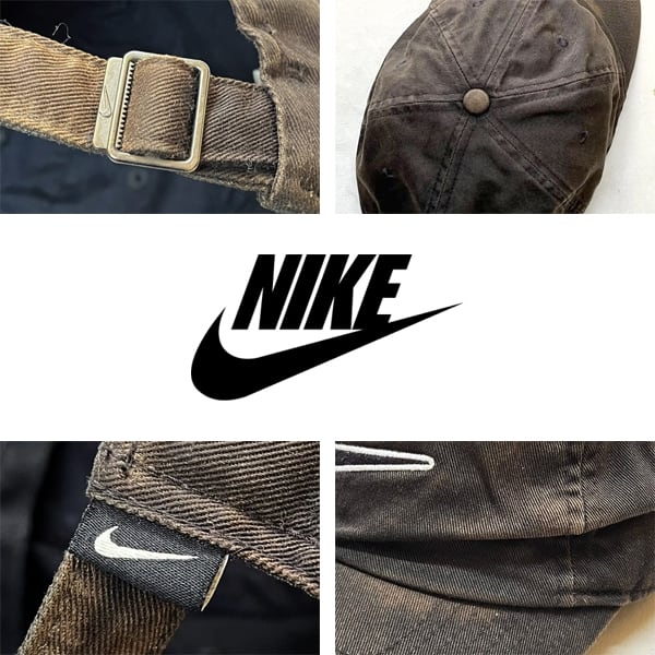 1点物◇NIKEナイキ日焼け黒フェイド雰囲気系キャップ帽子US古着メンズ