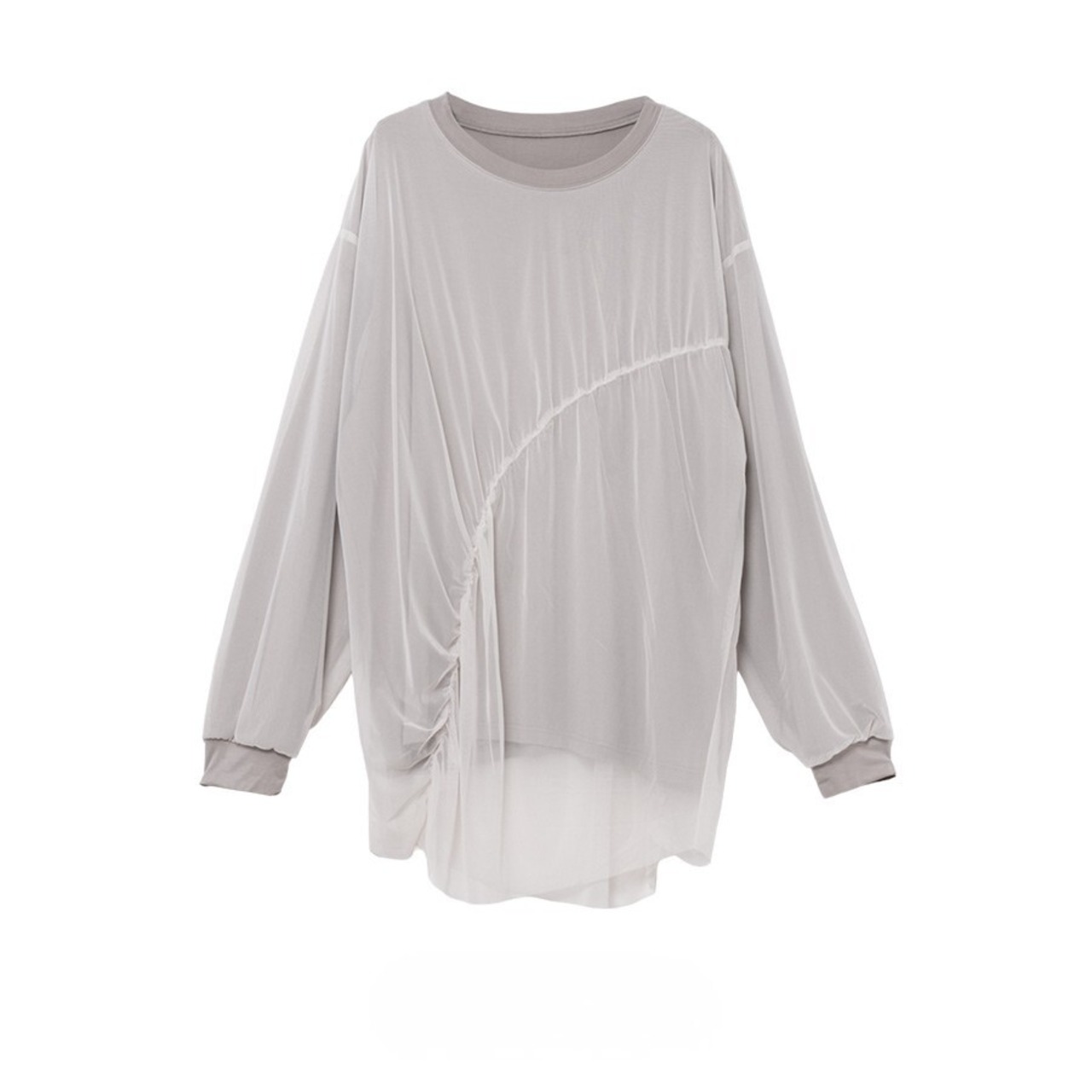 MMG130TEC チュール重ねギャザーTシャツ
