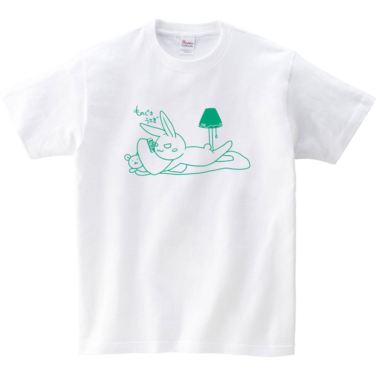 ゆるキャラ スマホ片手にのんびり ものぐさうさぎ2 Tシャツ am45