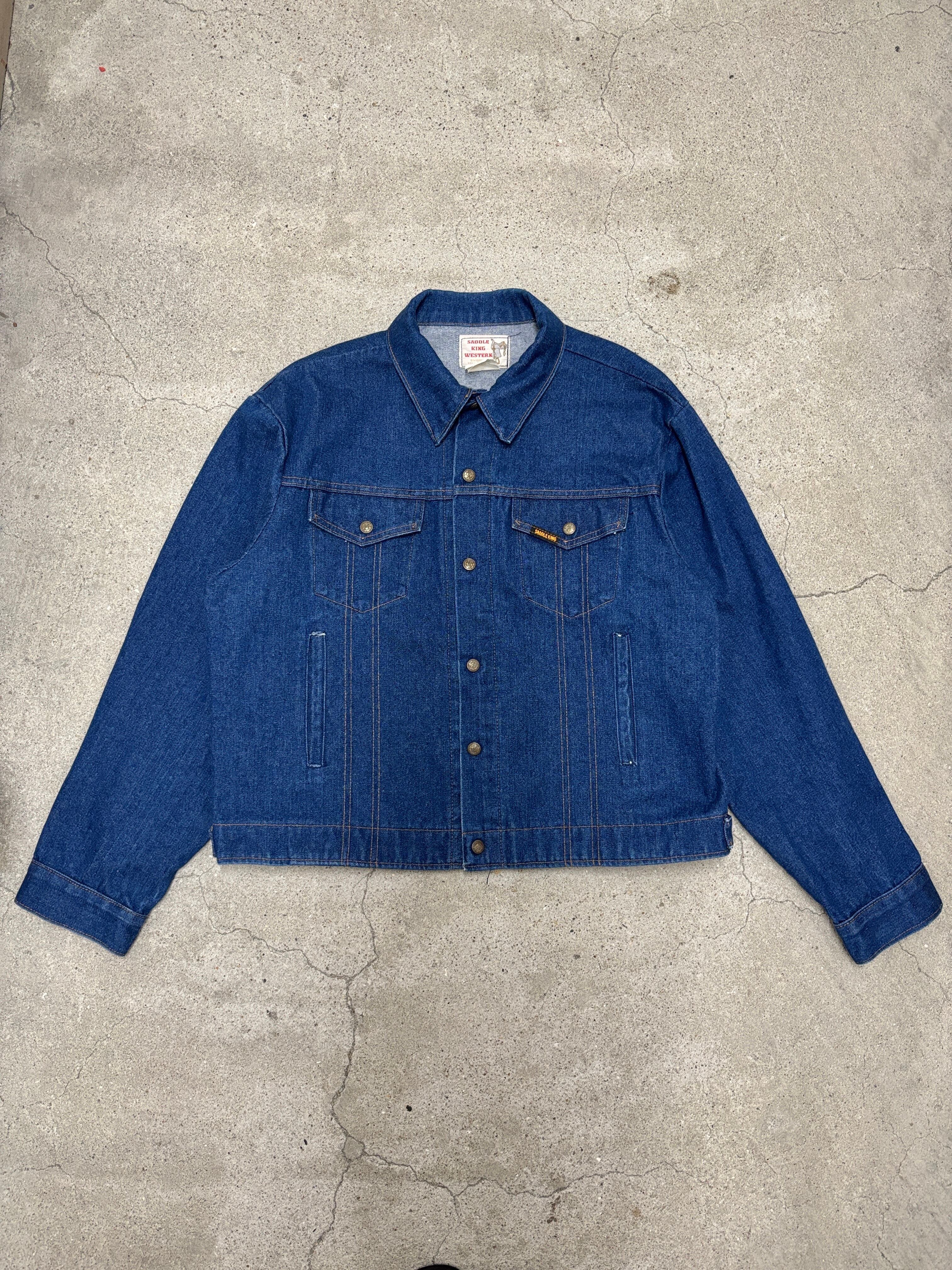 90s SADDLE KING WESTERN/Denim Jacket/USA製/48/デニムジャケット