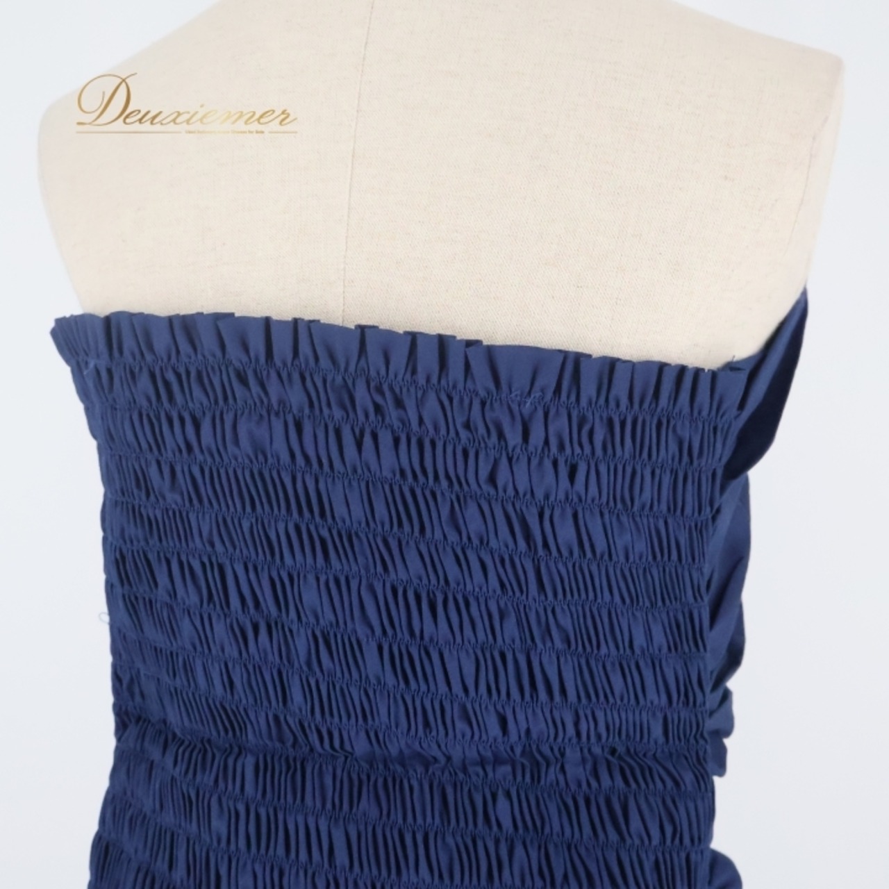 フラダンス 衣装 ツーピース セットアップ 上下セット マーメイドライン エムエムジェイ ネイビー系 MermaidLine MMJ 日本製 チューブトップ スリット アシンメトリー モンステラ柄 花柄 かわいい 華やか 鮮やか ハワイアン アロハ フラ ダンス レッスン