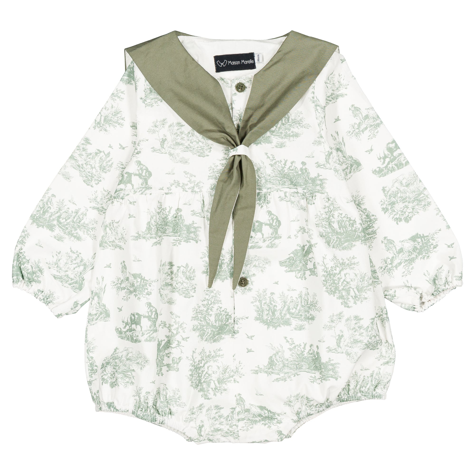 【予約・特典あり】Maison Marelle / Romper CAMBON - green jouy