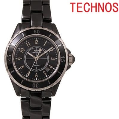 [テクノス] 腕時計 デイト セラミック T9B82TB メンズ ブラック