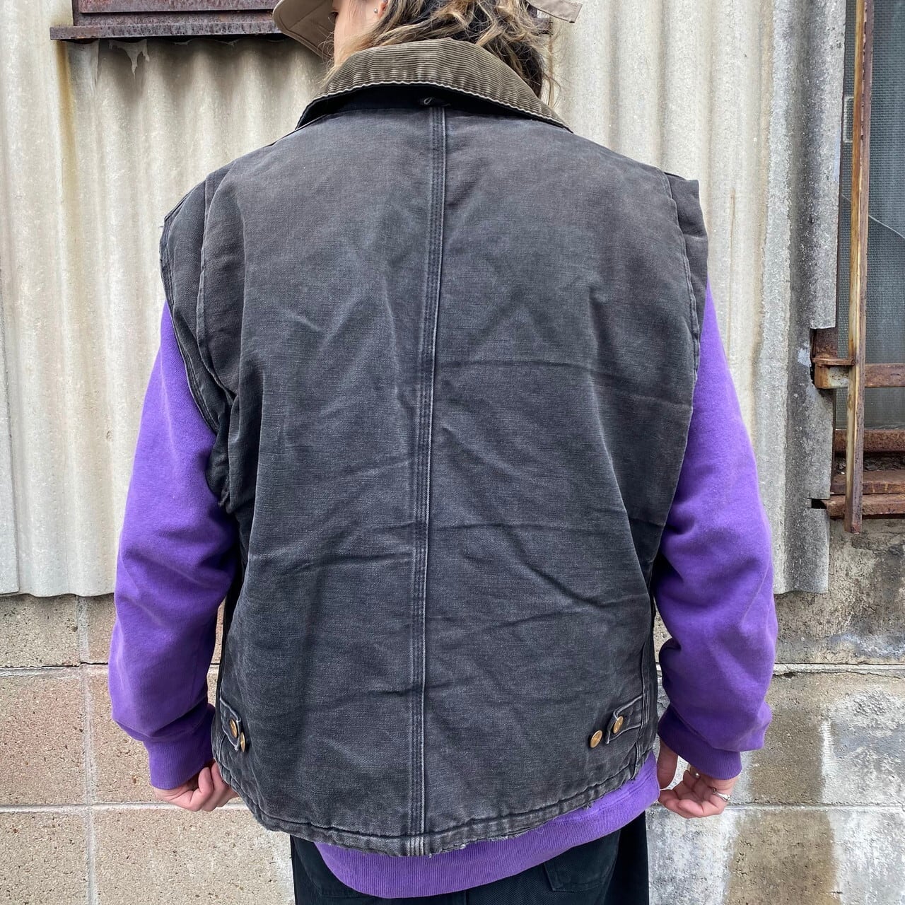 80年代 USA製 Carhartt カーハート リメイク ワークベスト メンズL相当 