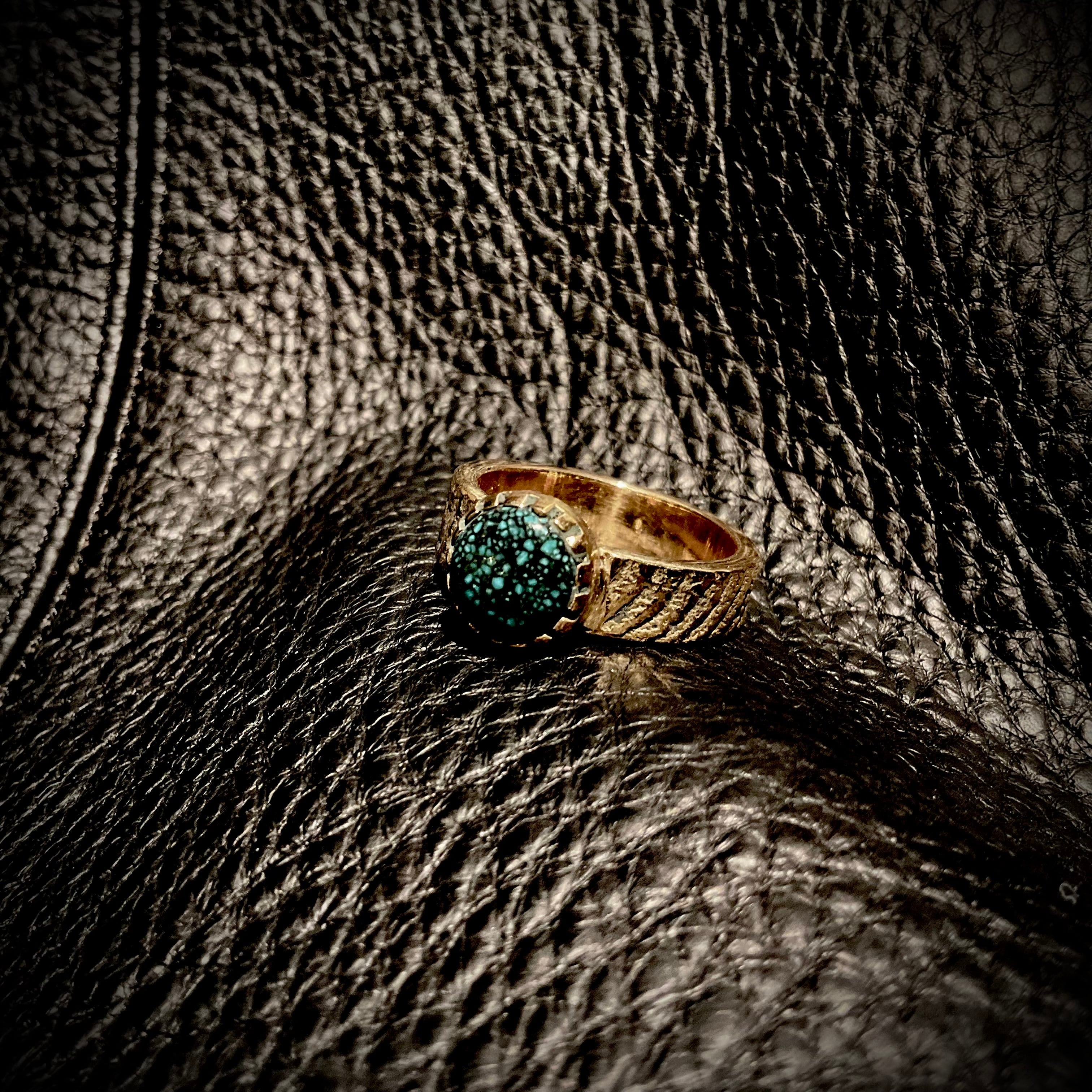 WHEEL WORKS Lander Blue turquoise 18K Gold Ring