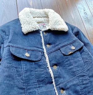 70s Lee  Storm Rider Corduroy Boa Jacket Color  NAVY Size 36R