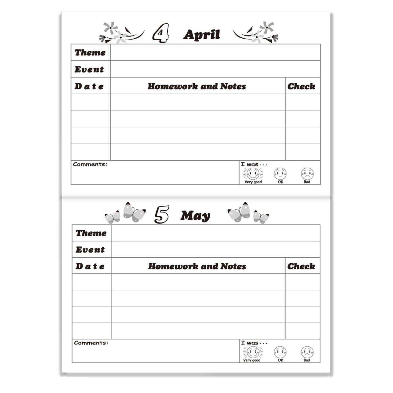 【English Calendar（A5版)】