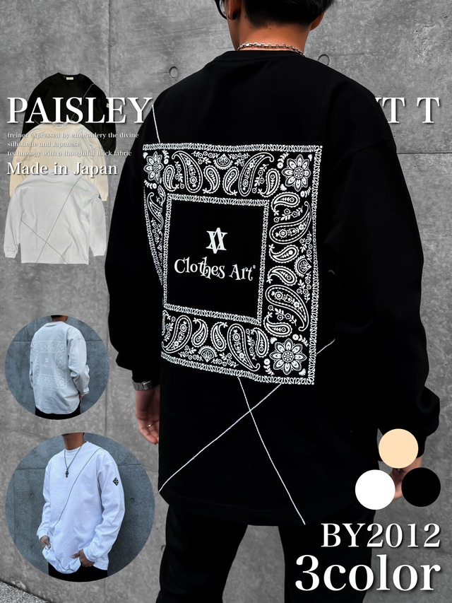 PAISLEY STITCH LONG T 【3color】