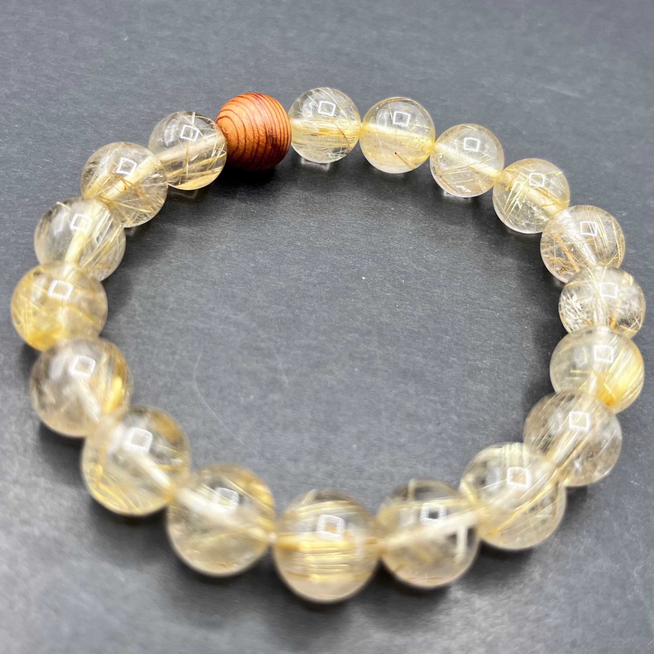 御山杉ブレスレット【タイチンルチルクォーツ】御山杉×タイチンルチル