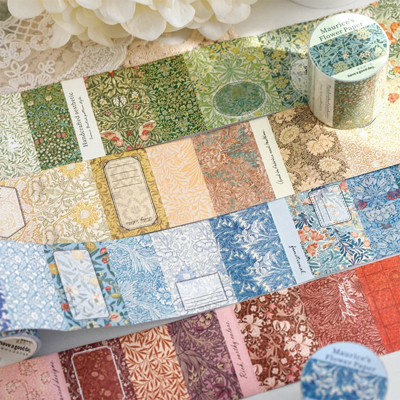 シール】海外文具 コラージュ素材 手帳デコ 花柄 ボタニカル