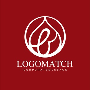 優美に紡ぐ桃と蕾のロゴ