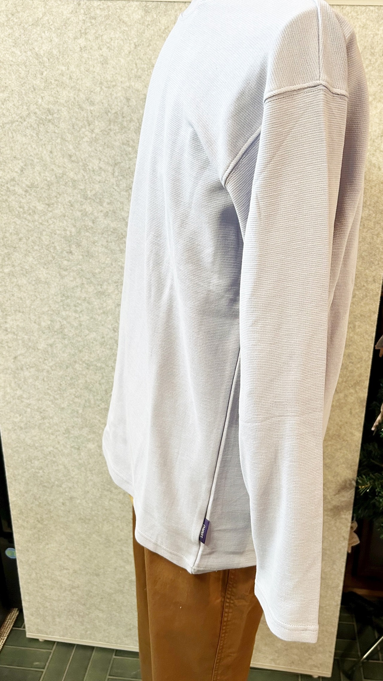 メンズ リップルダブルフェイス  長袖Tシャツ