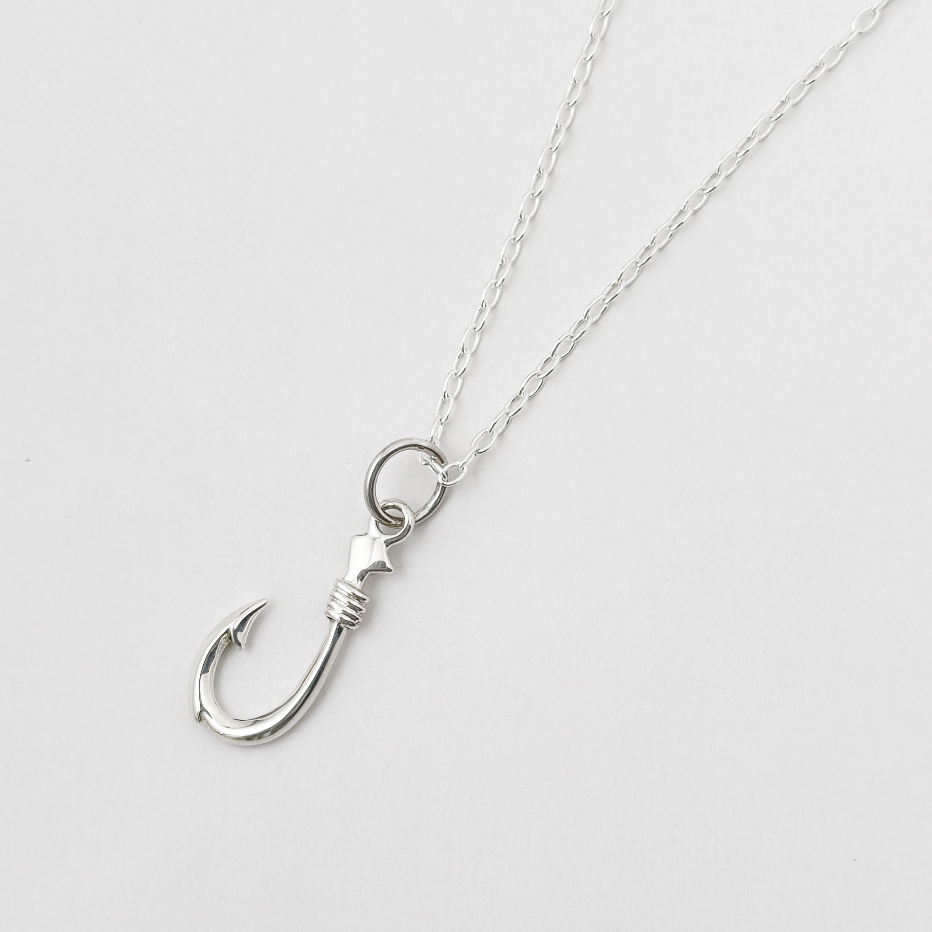 彫りなし フィッシング フック ネックレス