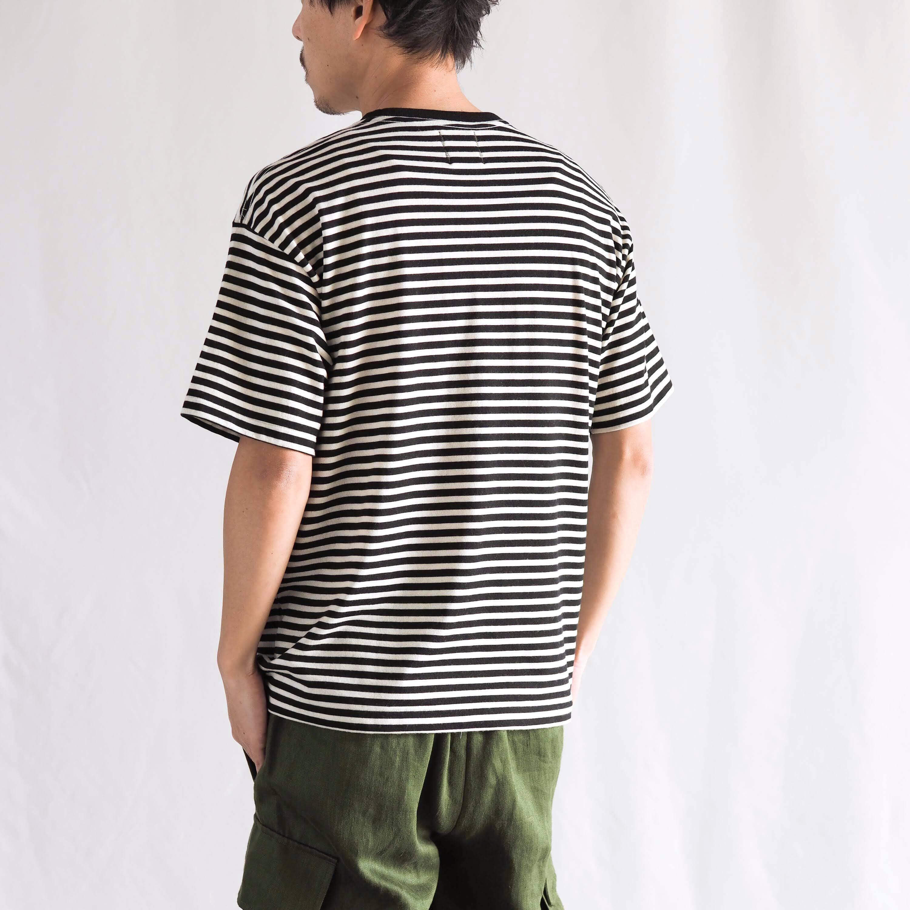 よこしま羊毛Tシャツ ショートスリーブ【しろくろ】iti-10BD | 糸と色