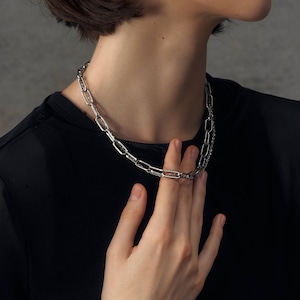 316L double thick chain necklace #n107