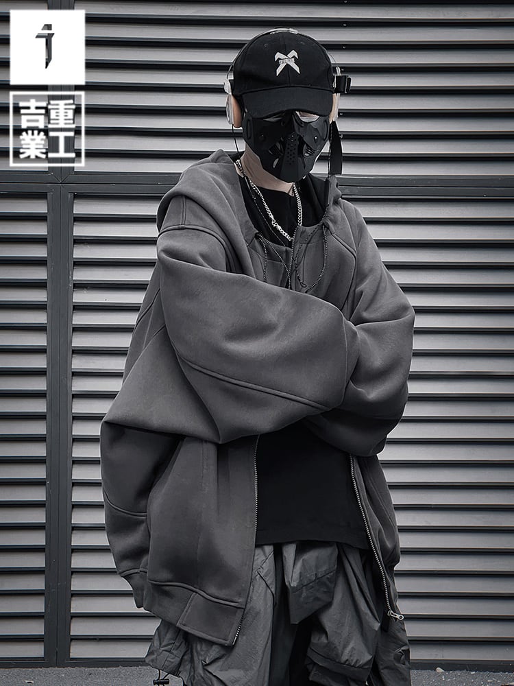 JIYEIND 24SS カレッジスタイルフード付きカーディガン | テック JIYEIND 24SS カレッジスタイルフード付きカーディガン | テック