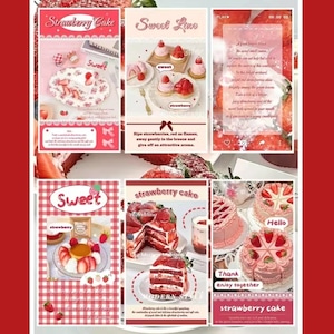 SB50 Still-Beautiful【strawberry cake】封印 封緘 シール フレークシール 30枚