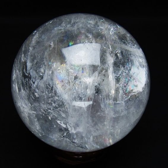 水晶 丸玉 虹入り 71mm スフィア 置物 水晶玉 一点物 151-8719