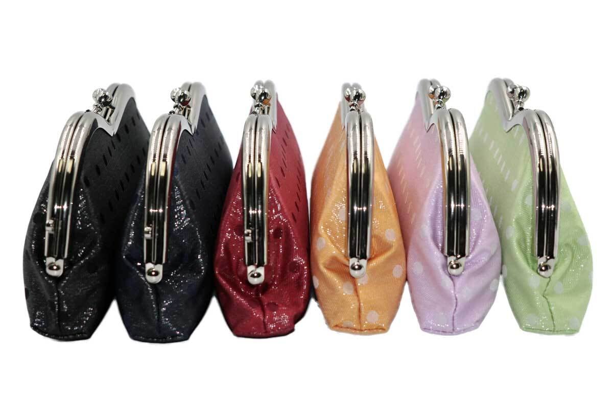 西陣織シルク×艶やかナイロン・がま口眼鏡ケース・メガネ入れ・老眼鏡