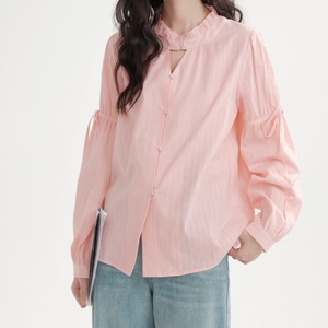 Ribbon Sleeve Pink Blouse　R0091