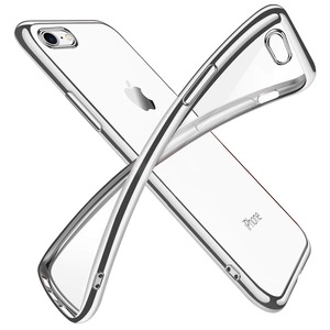 【在庫のみ】iPhone6 ケース iPhone6s ケース クリア 透明 tpu シリコン メッキ加工 スリム 薄型 4.7インチ スマホケース 耐衝撃 ストラップホール 黄変防止 一体型 人気 携帯カバー シルバー