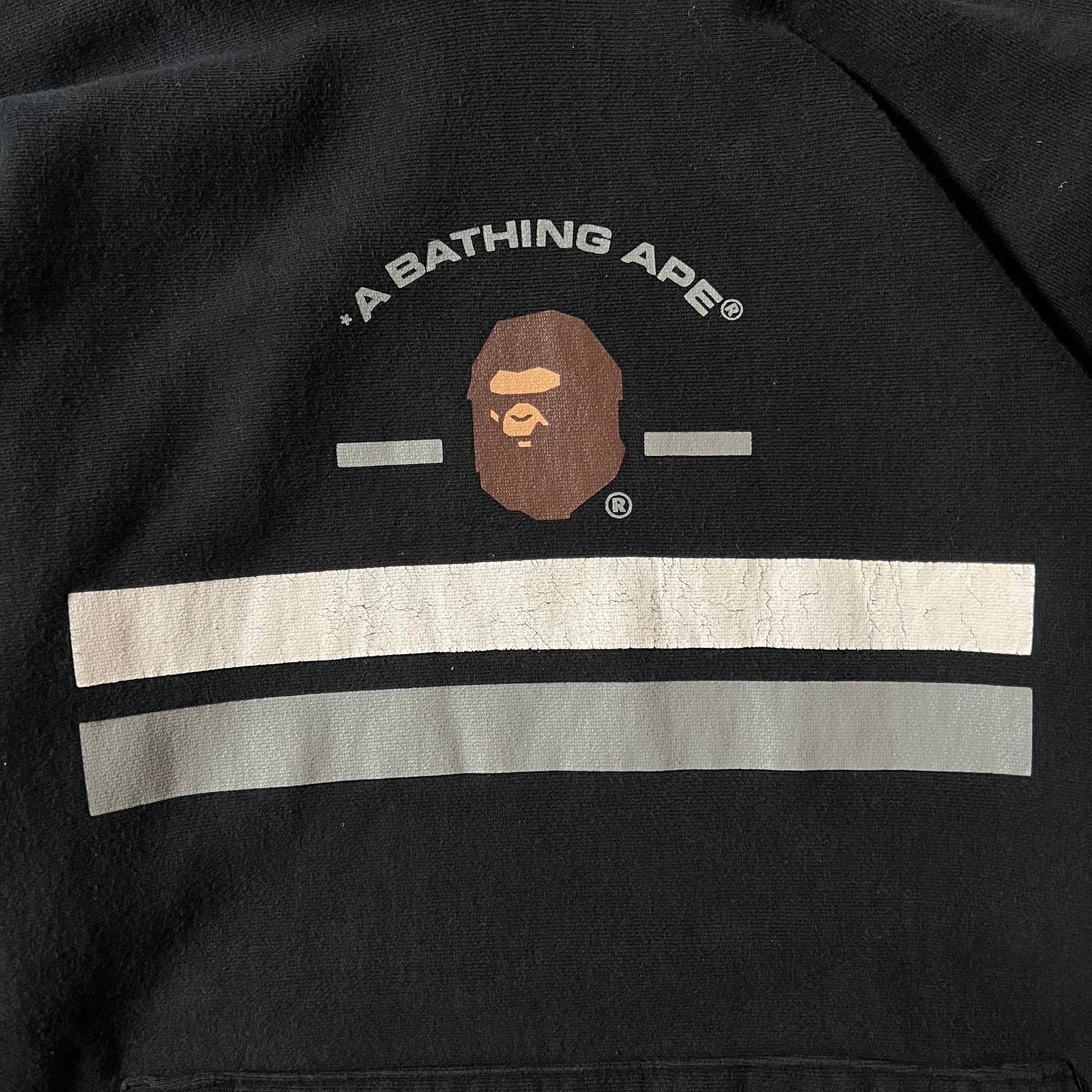 90s初期 “a bathing ape“ black ape logo reverse weave hoodie ア