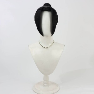 コスプレ耐熱ウィッグ ブラック 前髪立ち上げ センター分け ワンレン 結い上げ お団子 キャラクターウィッグ ★名探偵コナン/上原由衣 等 ★即納品★