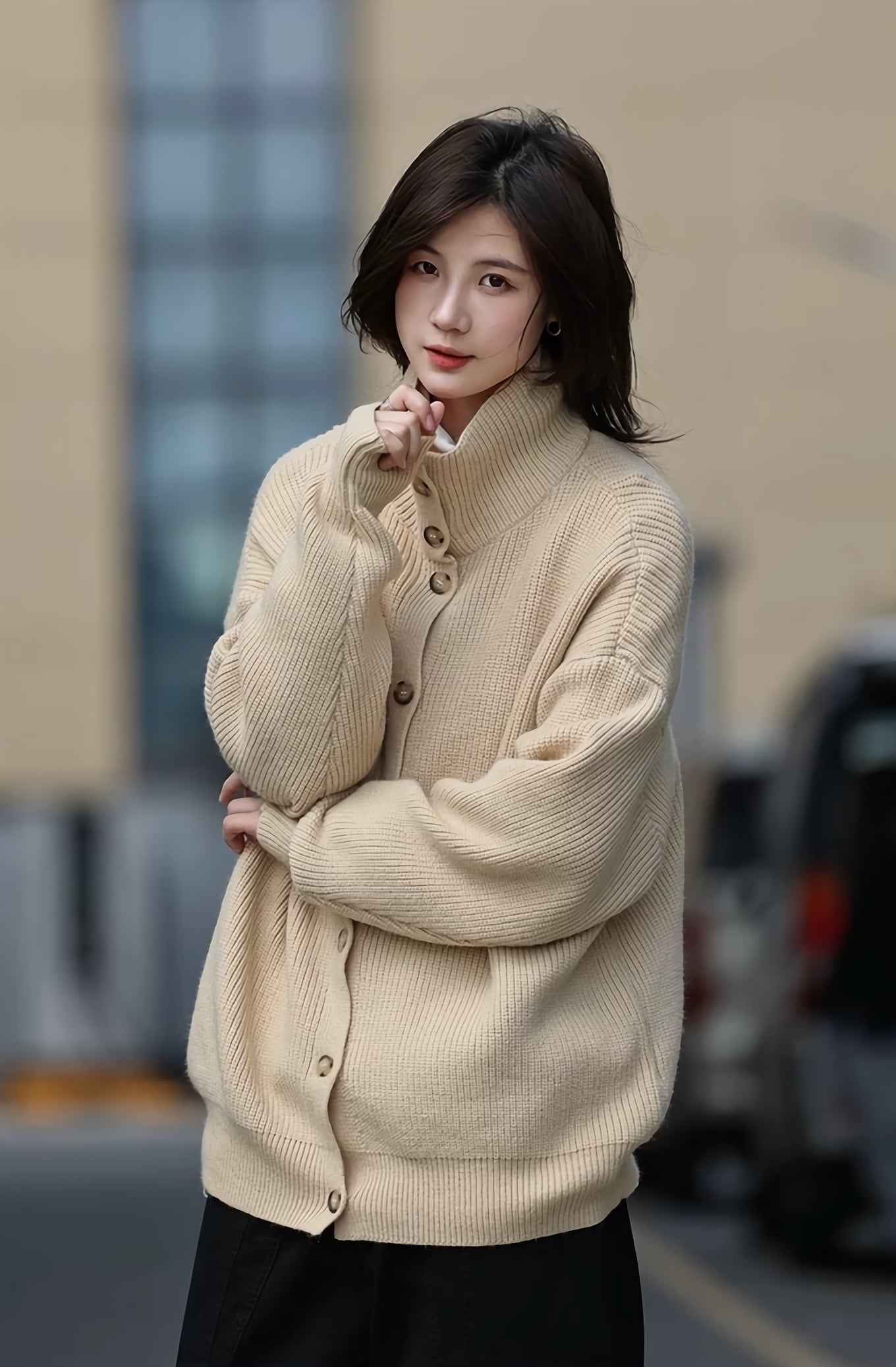 カーディガンハイネックセーター / Cardigan High Neck Sweater カーディガンハイネックセーター / Cardigan High Neck Sweater