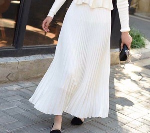 ★送料無料★フリ－☆シフォンロングプリ－ツスカ－ト(SKN9416) 