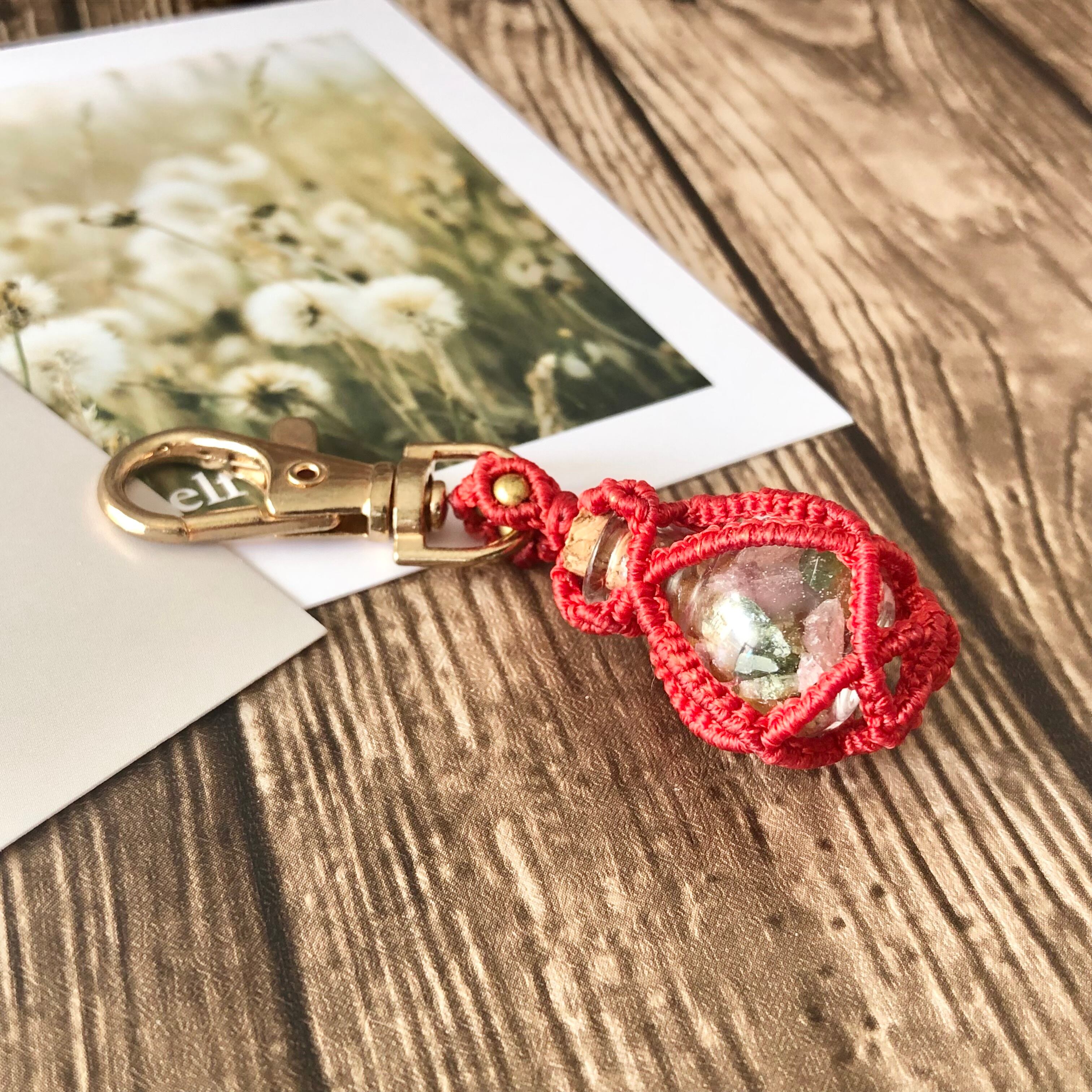 ポーションボトルキーホルダー［マルチトルマリン］/10月誕生石/天然石