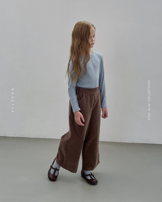 【取寄】rosette｜more pants (brown)｜モアパンツ（ブラウン）｜XS-XL｜kids｜26 autumn
