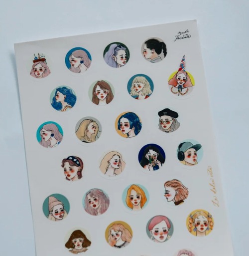 LA86｜La dolce vita 甜蜜生活【Circle stand girls sticker】 透明 ステッカー