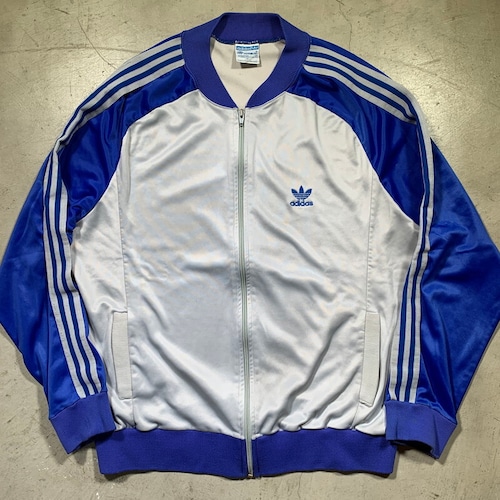 70~80's adidas アディダス ATP KEYROLAN トラックジャージ ブルー×グレー 2トーン テニス USA製 トレフXL ォイル XL 希少 ヴィンテージ BA-1655 RM2074H